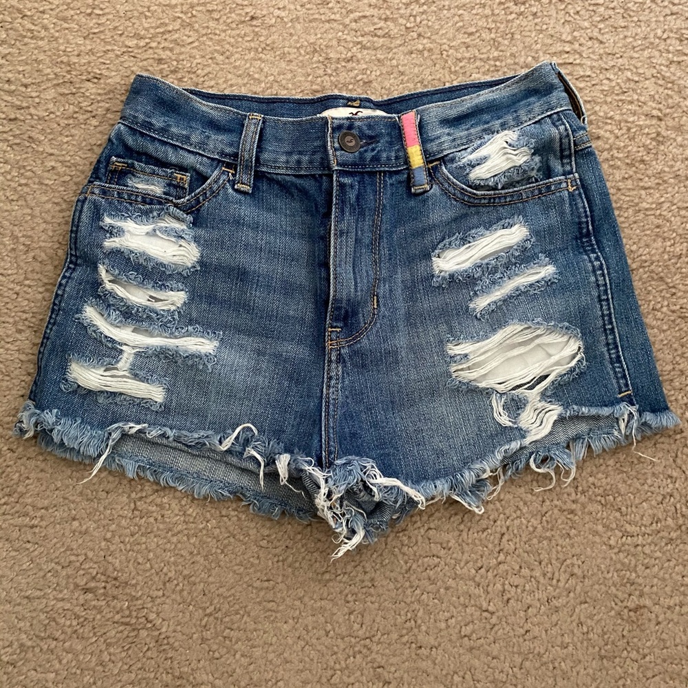 Hollister high rise jean shorts
